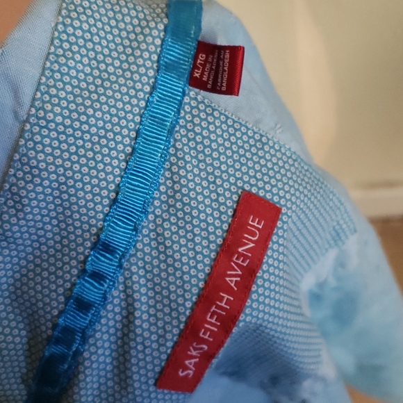 Blue men's button up shirt - Picture 4 of 4